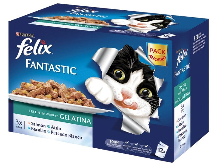 FELIX FANTASTIC FESTÍN DE MAR GELATINA CAJA 12UND. 85GR