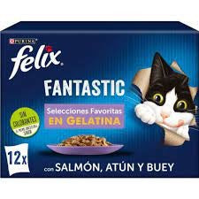 FELIX FANTASTIC SELECCIONES FAVORITAS EN GELATINA CAJA 12 85GR