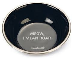 PLATO DE ACERO GATO ROAR NEGRO