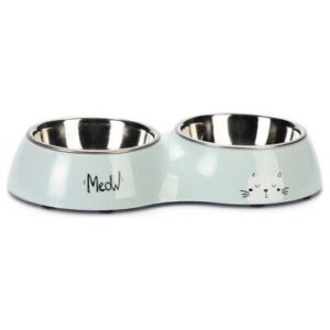 SOPORTE CON 2 PLATOS RANA 2x220ML AZUL CLARO