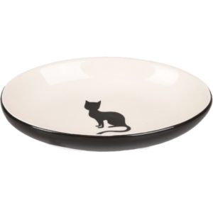 COMEDERO GATO NALA CERAMICA NEGRO/BLANCO 90ML
